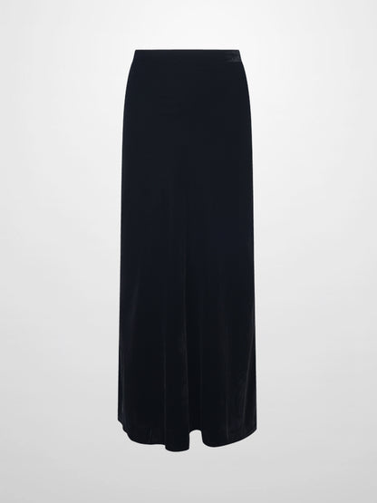 Velvet Flare Skirt-Black