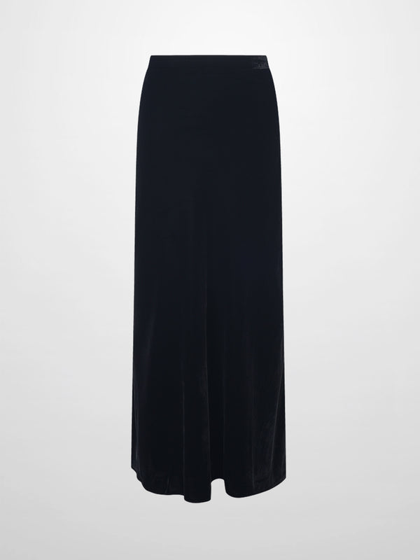 Velvet Flare Skirt-Black