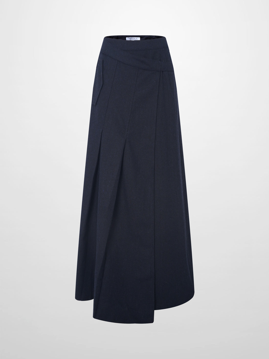 Buckle Pleat Skirt - Navy