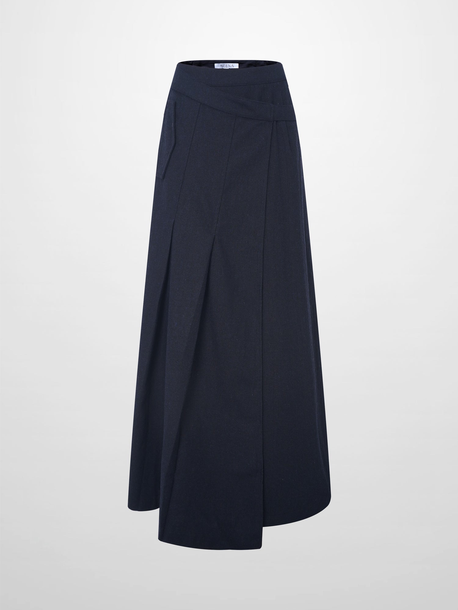 Buckle Pleat Skirt - Navy