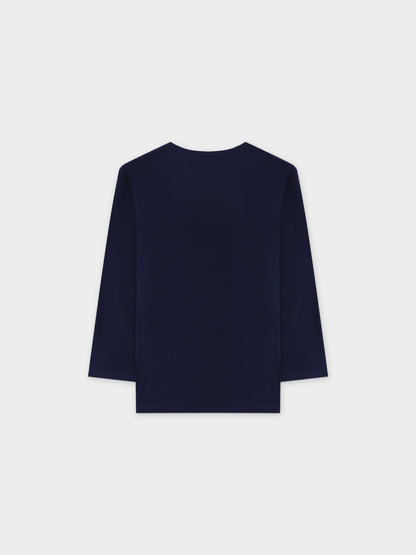 RIBBED HIGH V 3Q-NAVY