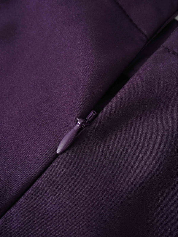 Lux Satin Pleated Skirt 26"-Wine