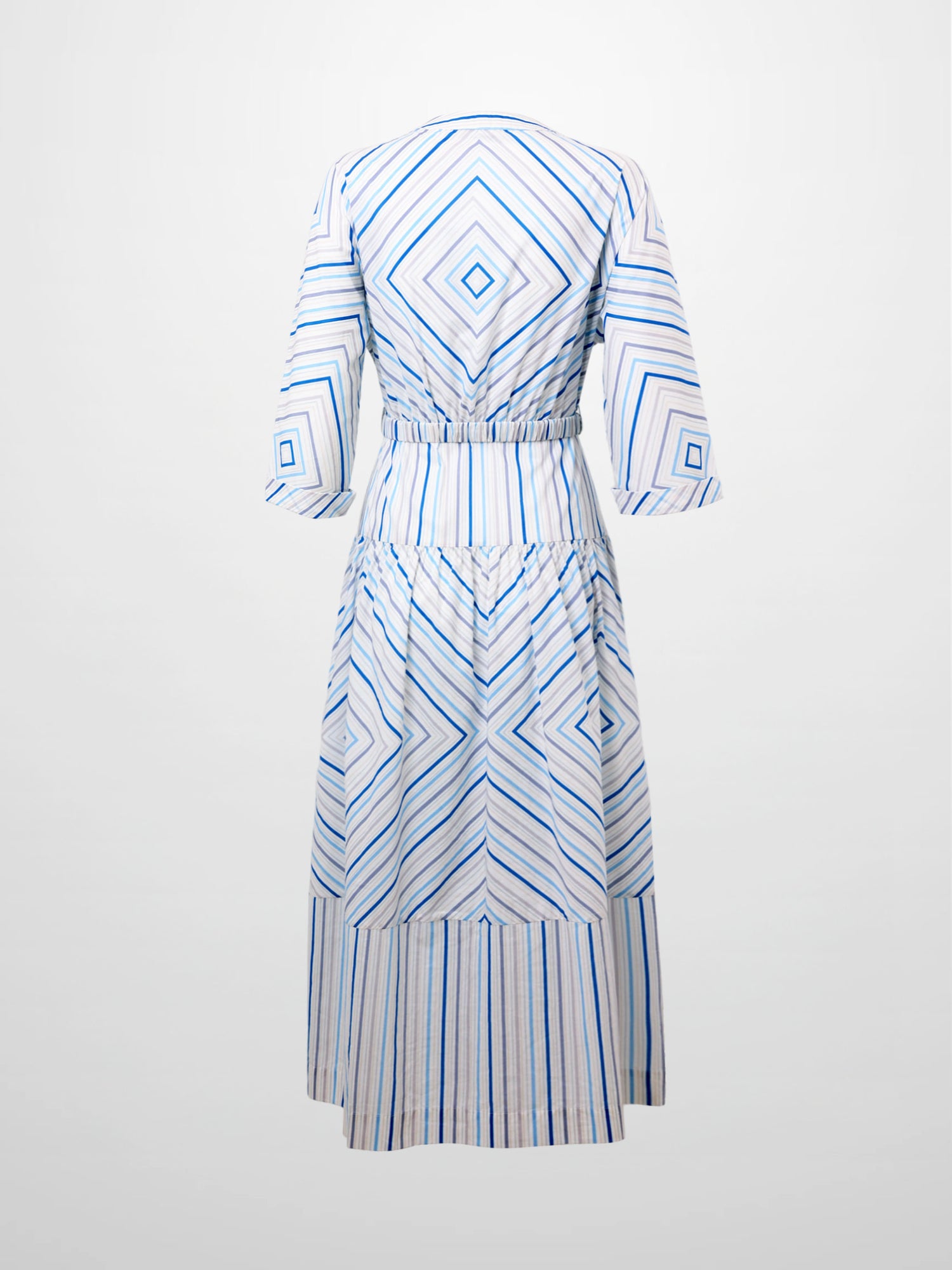 Tari Women's Belted Wide Sleeve Maxi Shirt Dress Striped Gown - Size 22