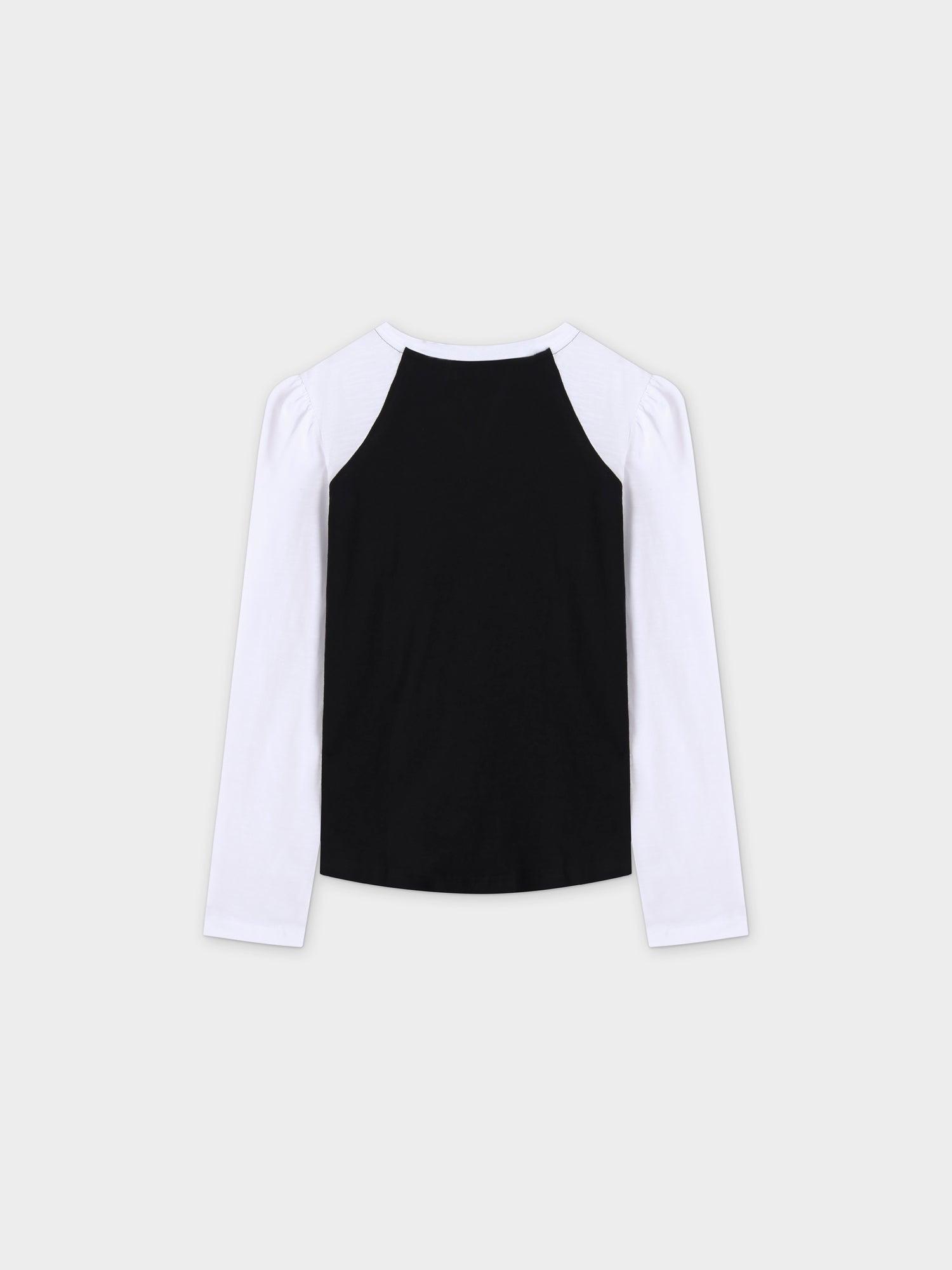 Two Tone Baseball Tee-Black/White