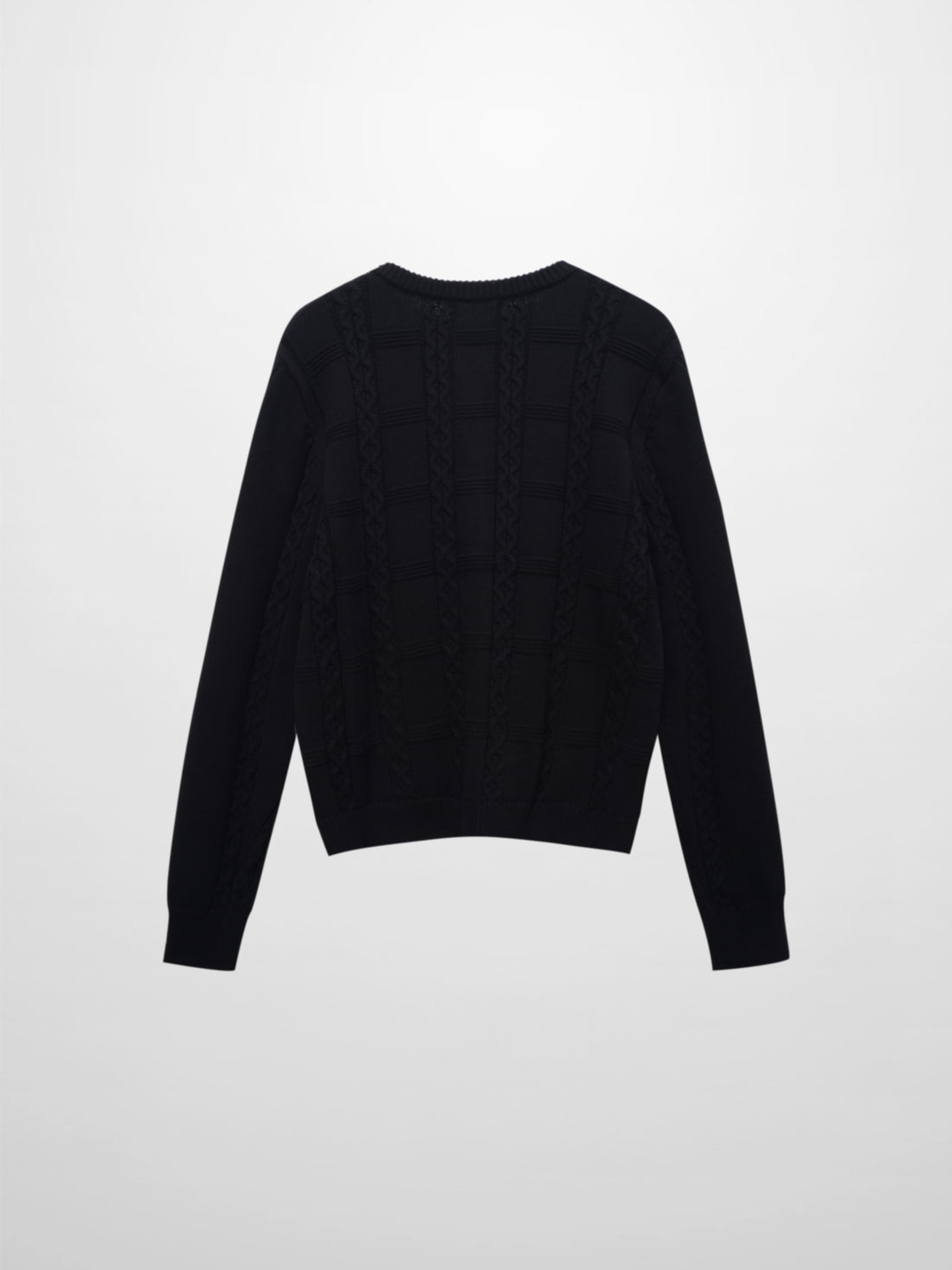 Cable Design Cardigan-Black