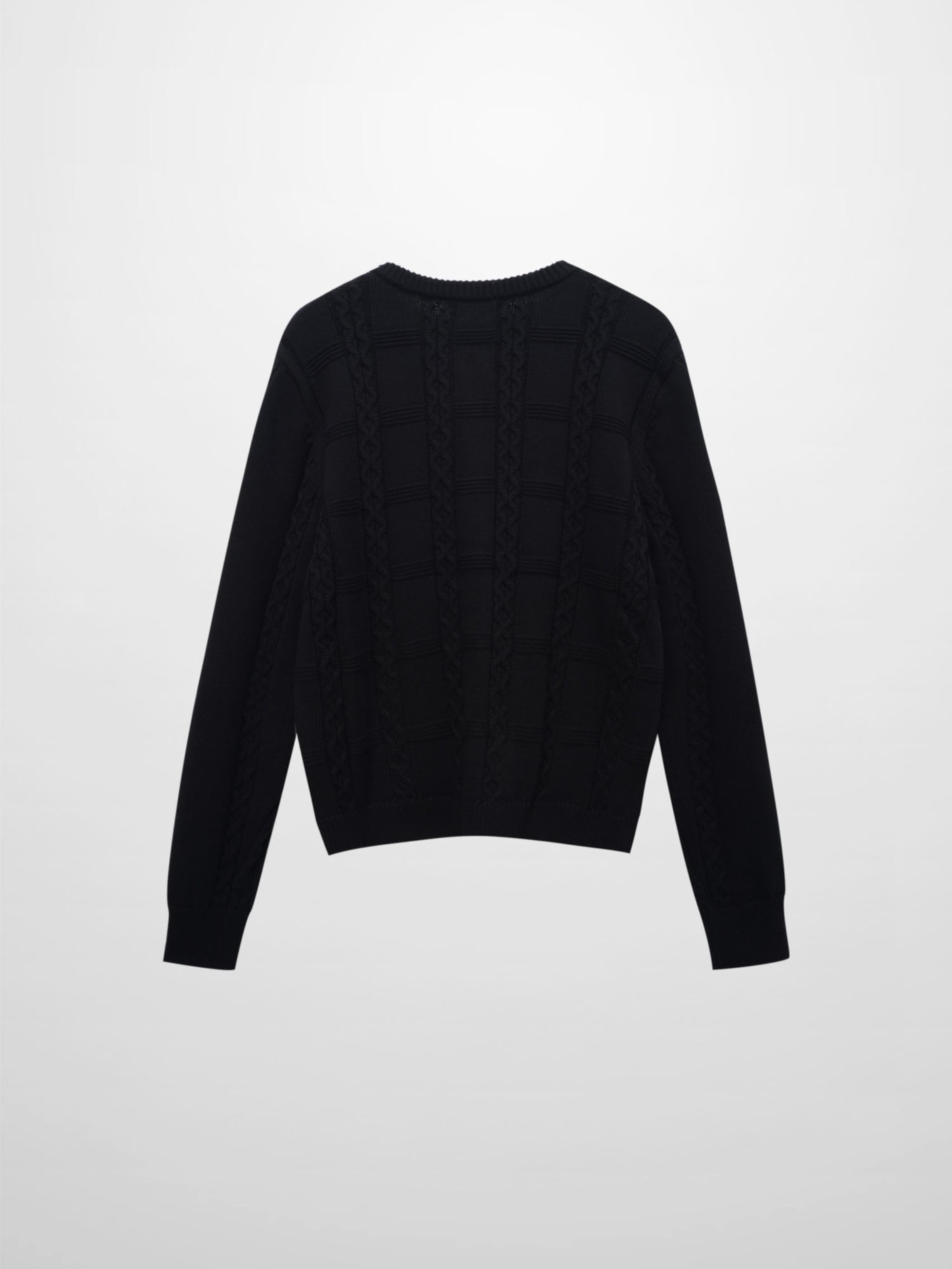 Cable Design Cardigan-Black