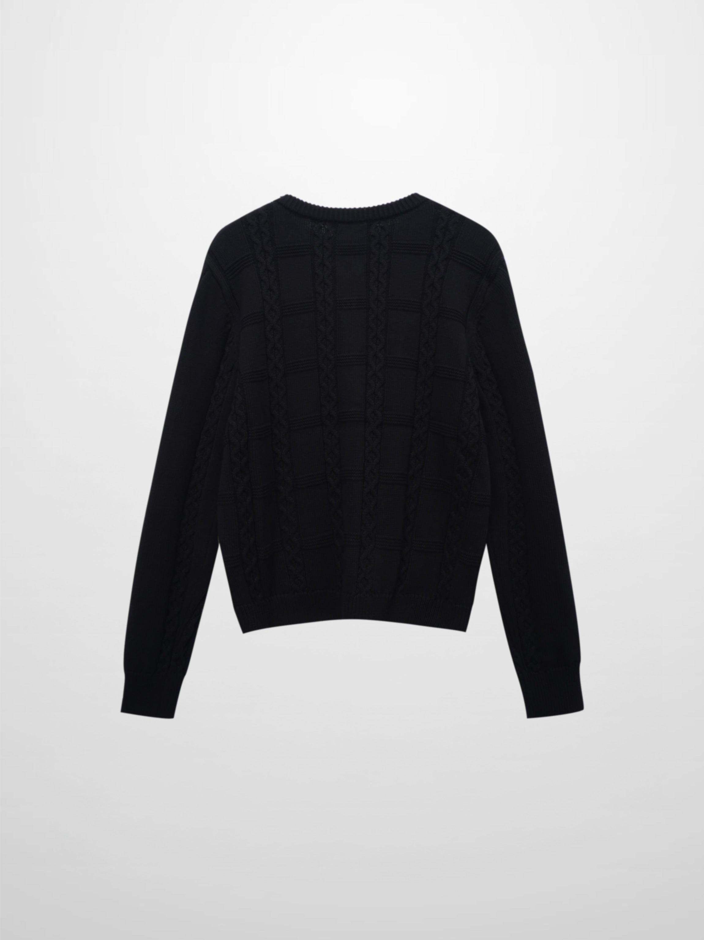 Cable Design Cardigan-Black