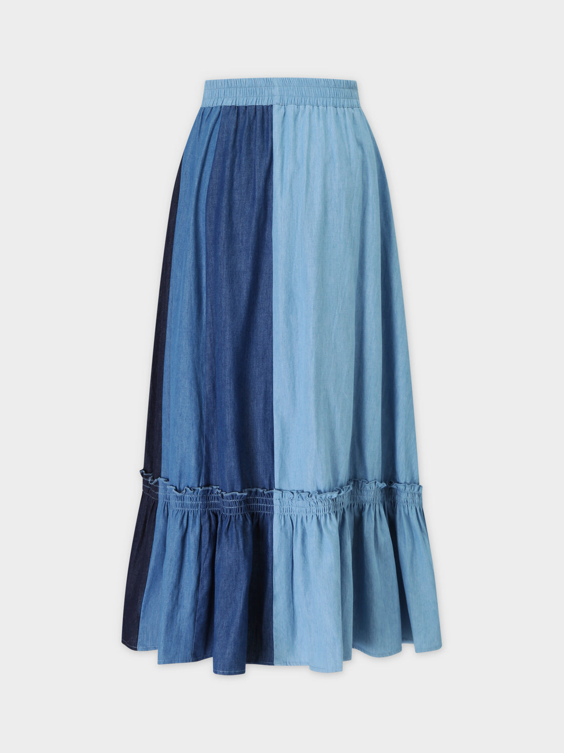 TRI COLOR SKIRT-DENIM