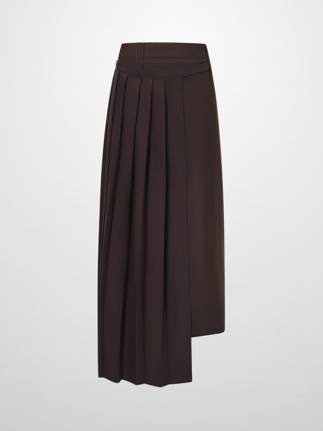 Pencil Pleat Combo Skirt-Dark Brown
