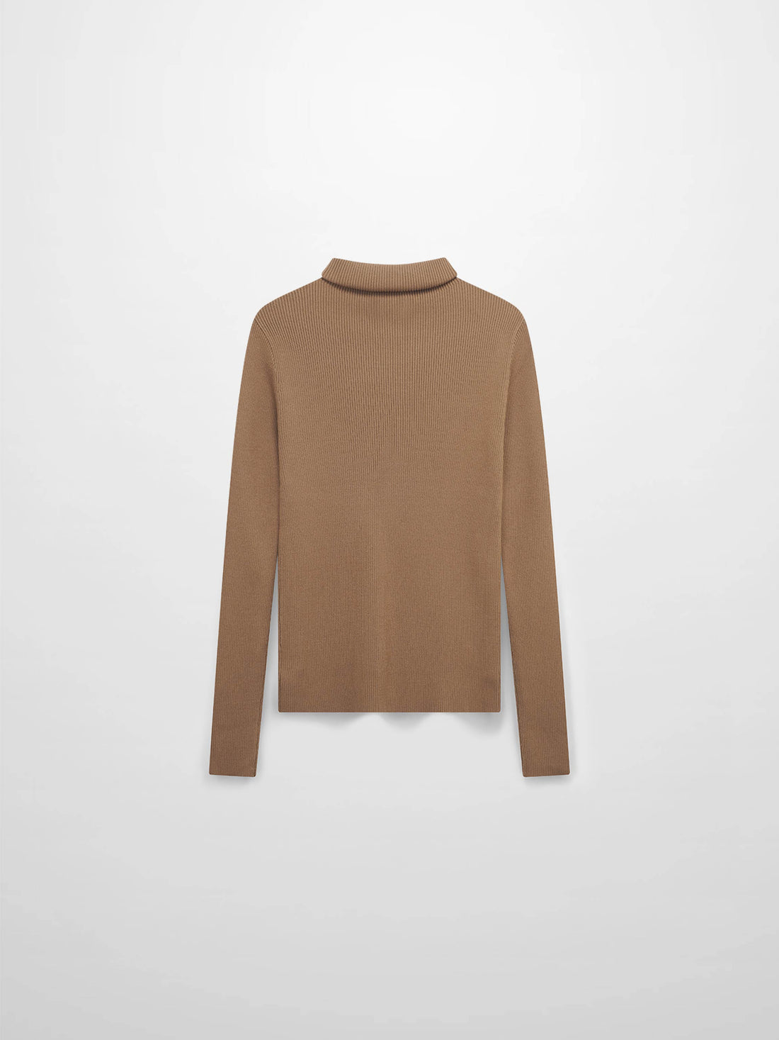 Knit Ribbed Turtleneck-Mocha Mousse