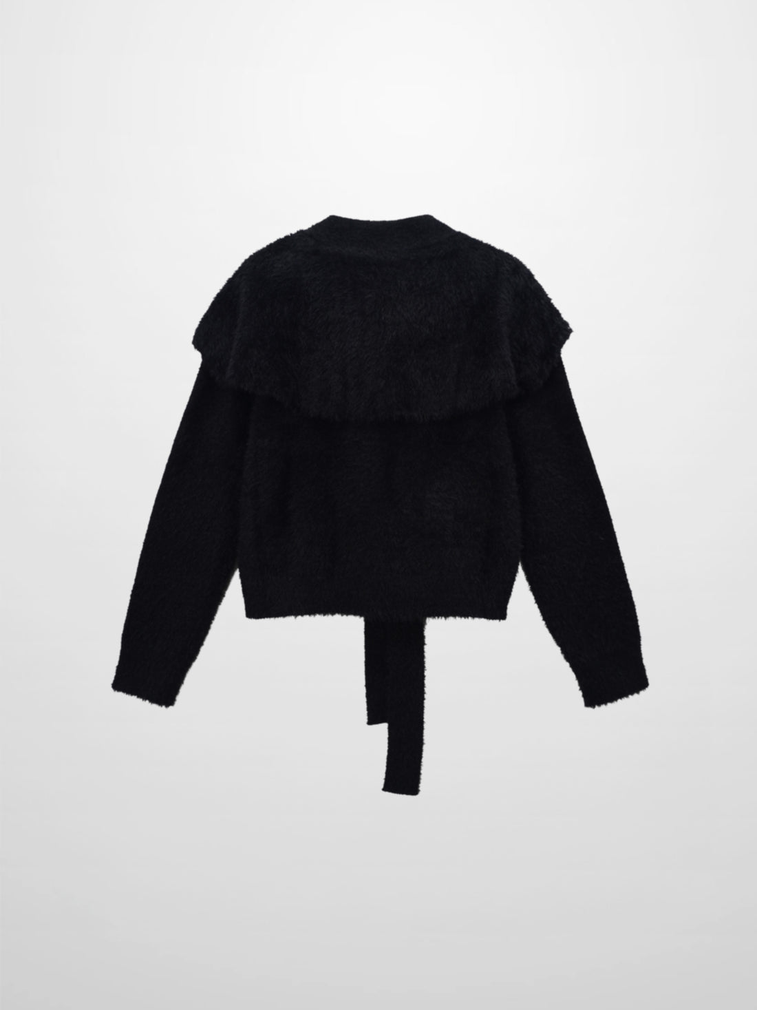 Mohair Shawl Collar Cardigan-Black
