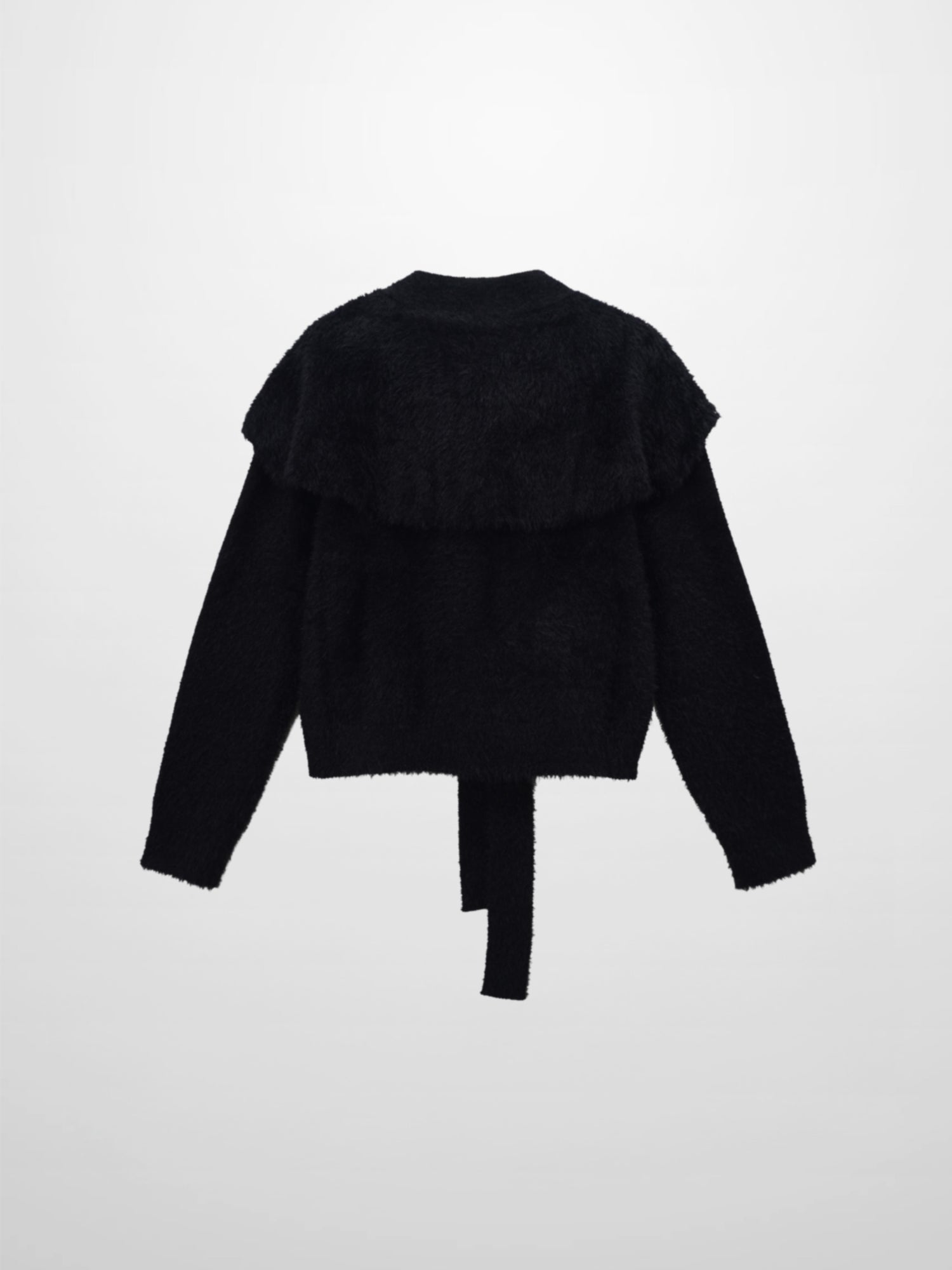 Mohair Shawl Collar Cardigan-Black