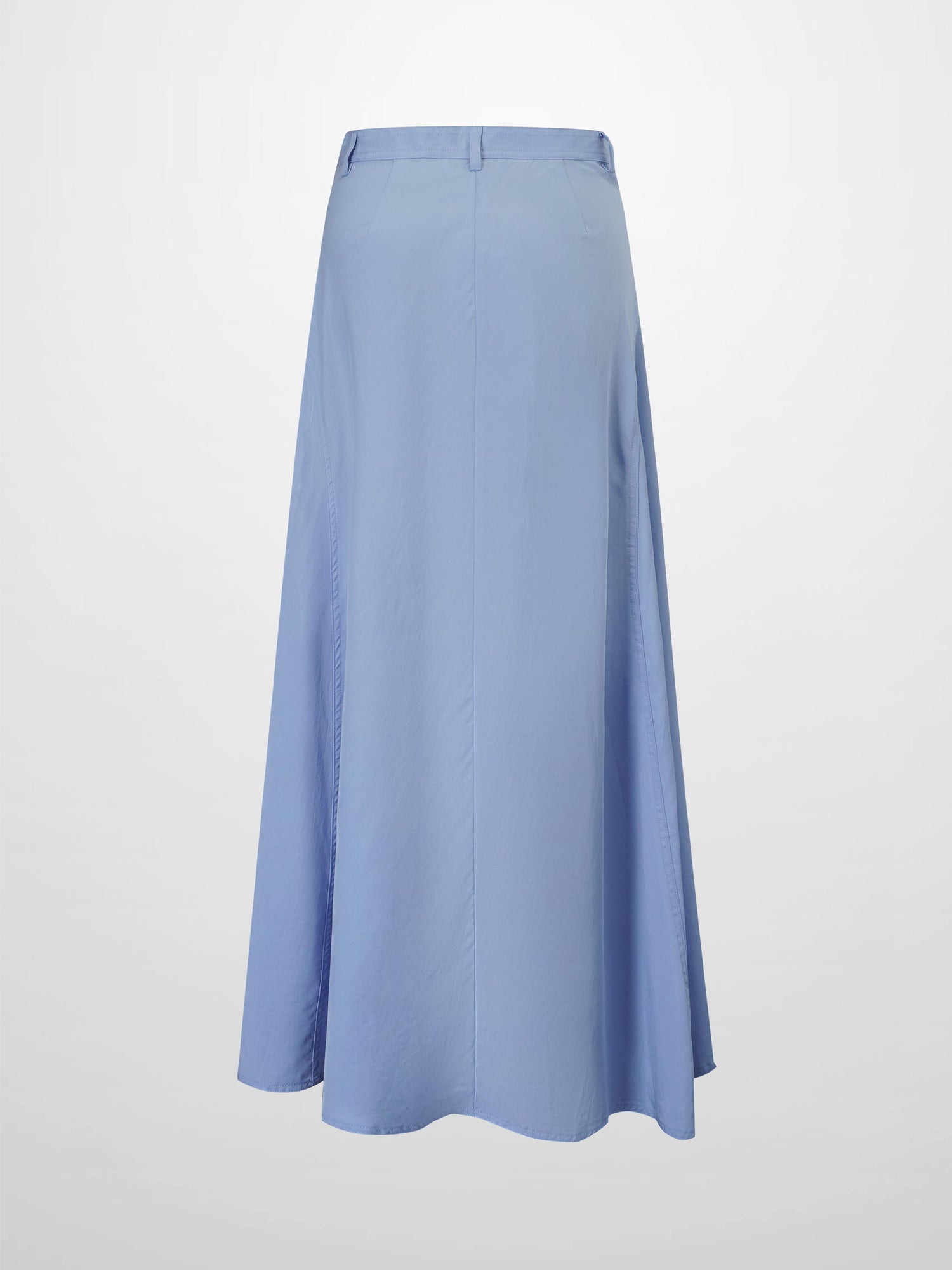 Tencel Yoke Button Down Skirt-Periwinkle Blue