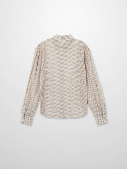 Princess Style Printed Blouse-Cream