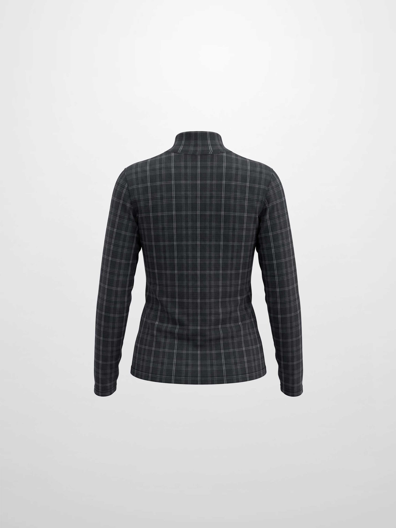 Mesh Plaid Turtleneck - Grey Plaid