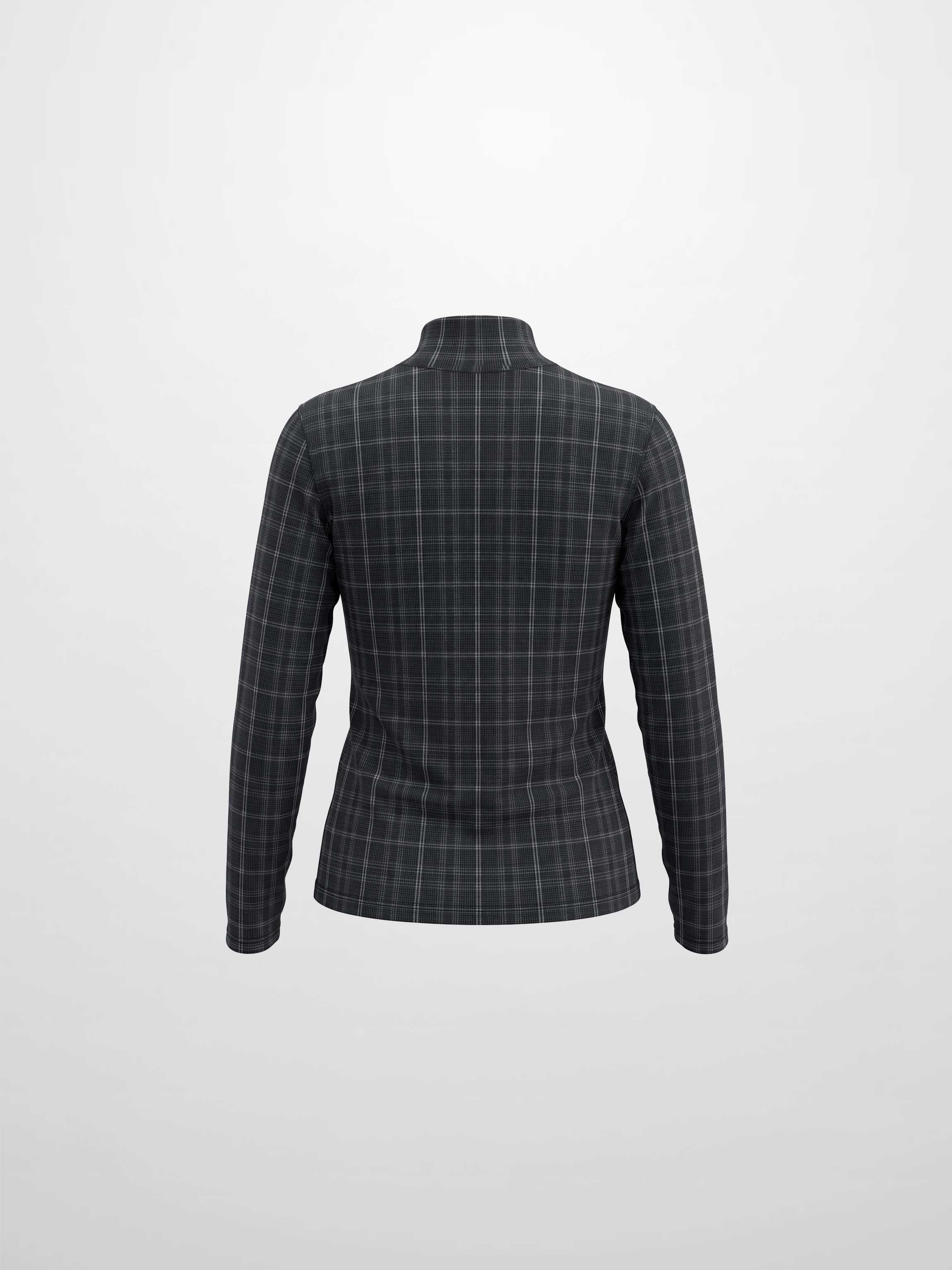 Mesh Plaid Turtleneck - Grey Plaid