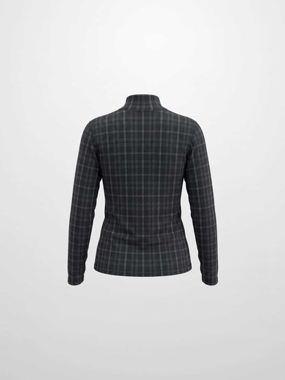 Mesh Plaid Turtleneck - Grey Plaid