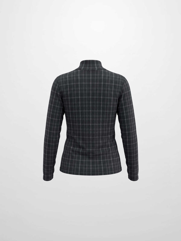 Mesh Plaid Turtleneck - Grey Plaid
