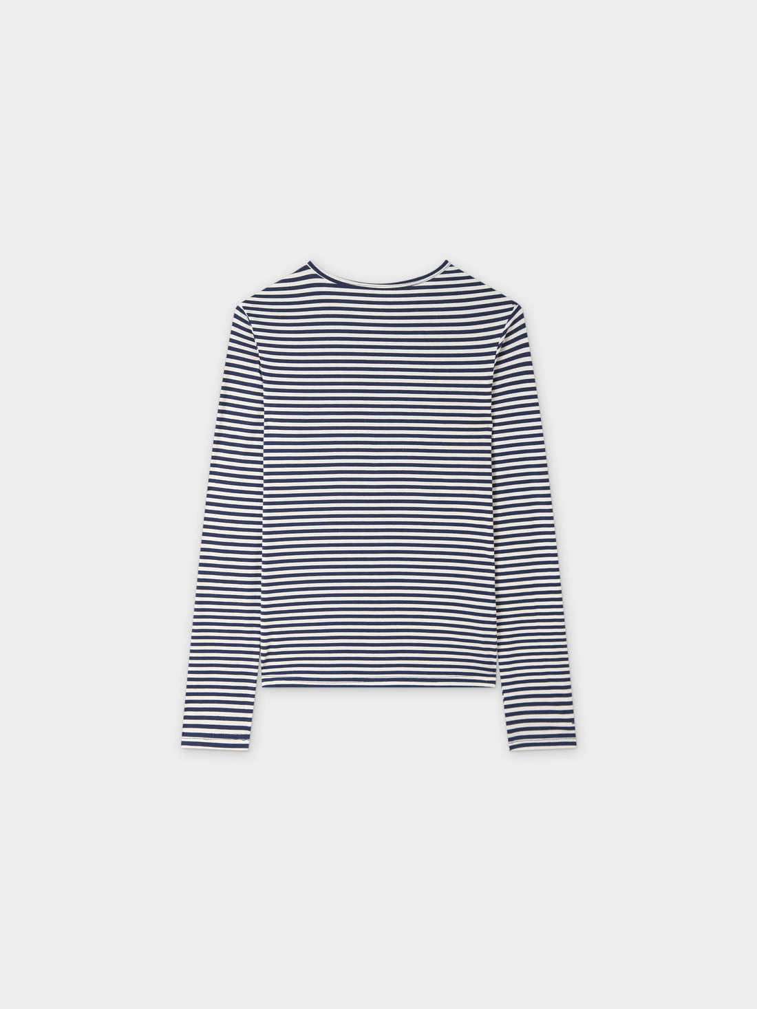 Camiseta Thin Stripe High V-Crema/Azul marino