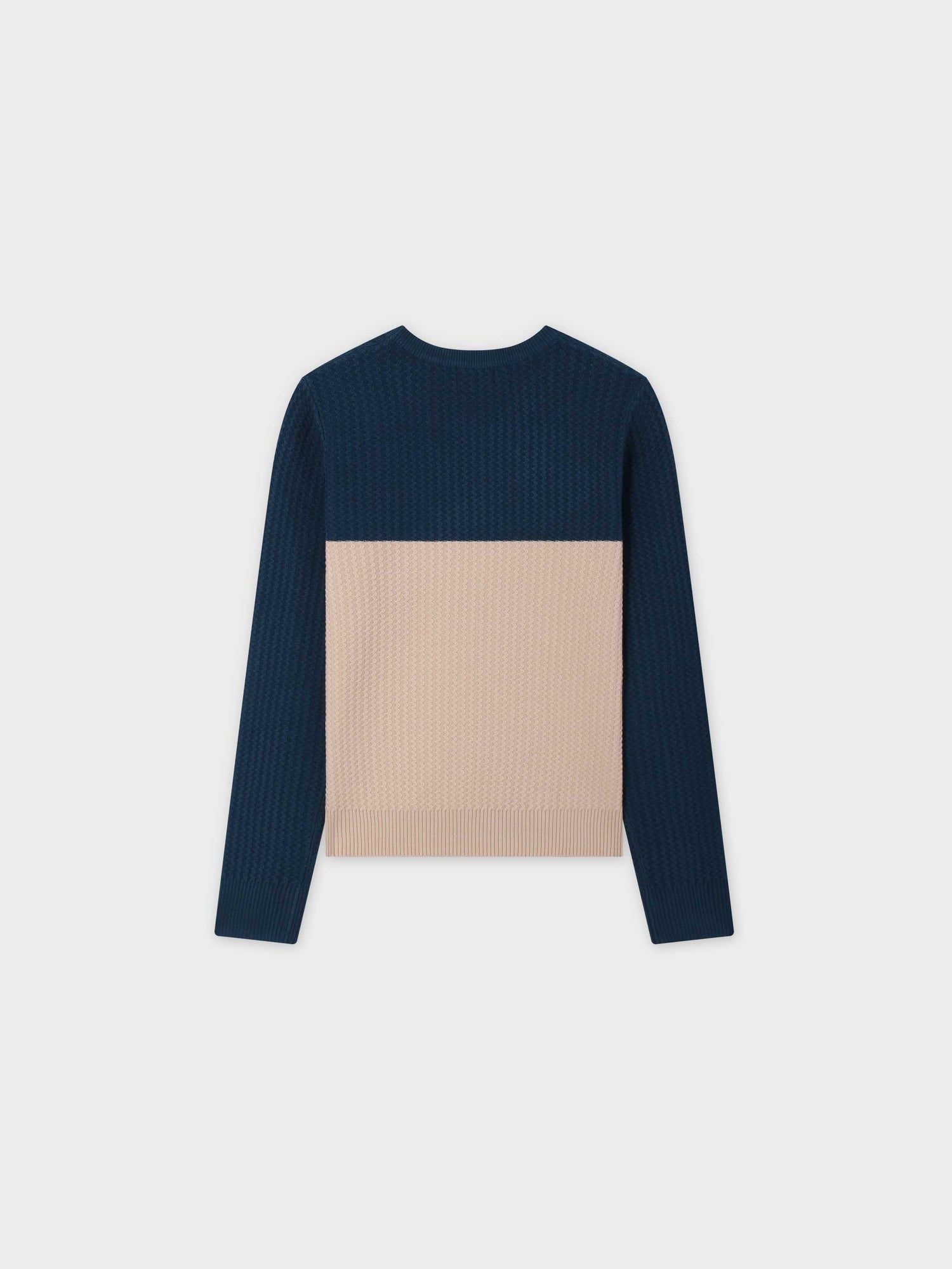 Waffle Wave Sweater-Teal/Ivory