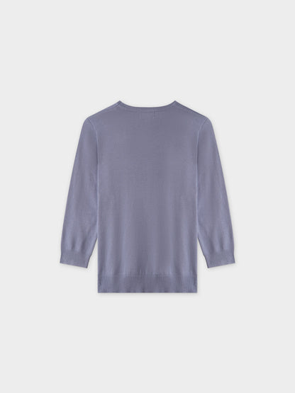 Basic Crew Sweater 3Q-Denim Blue