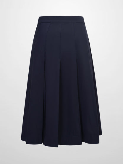 Taffeta Pleat Skirt 26"-Navy