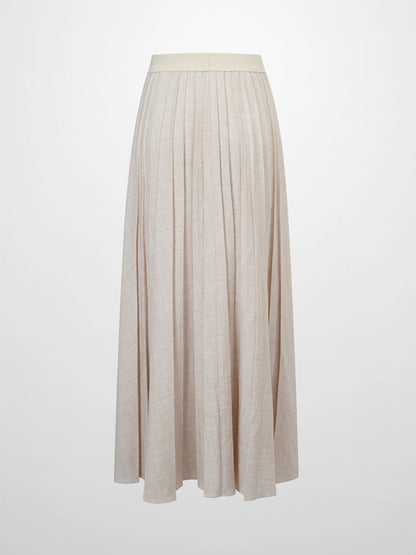 Marni Pleated Skirt 37"-Oatmeal