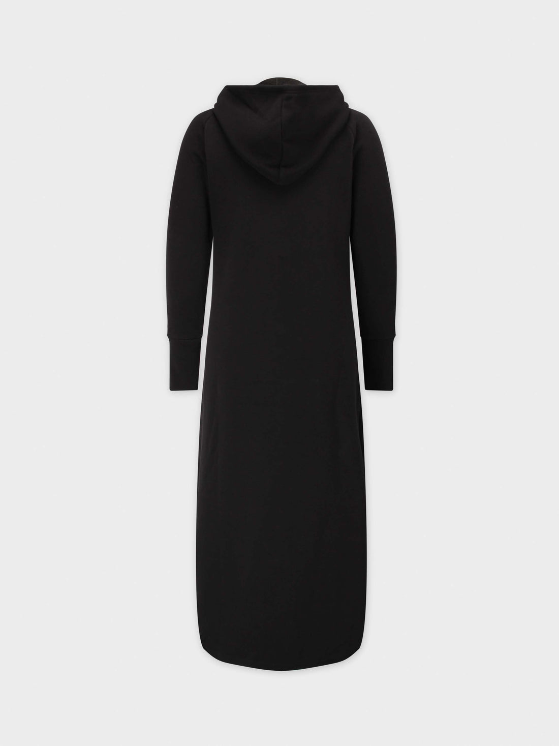 Hooded Sweatshirt Dress-Black