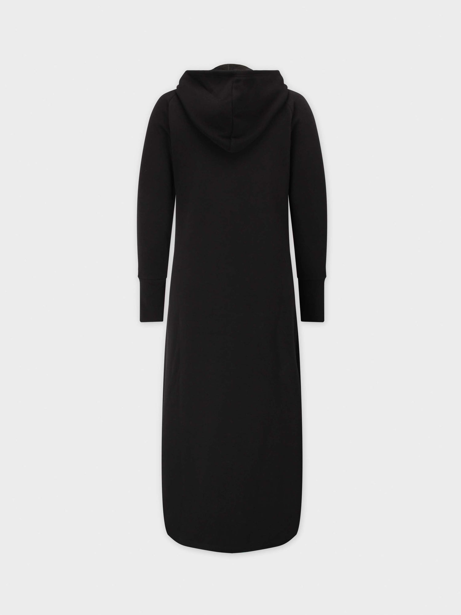 Hooded Sweatshirt Dress-Black