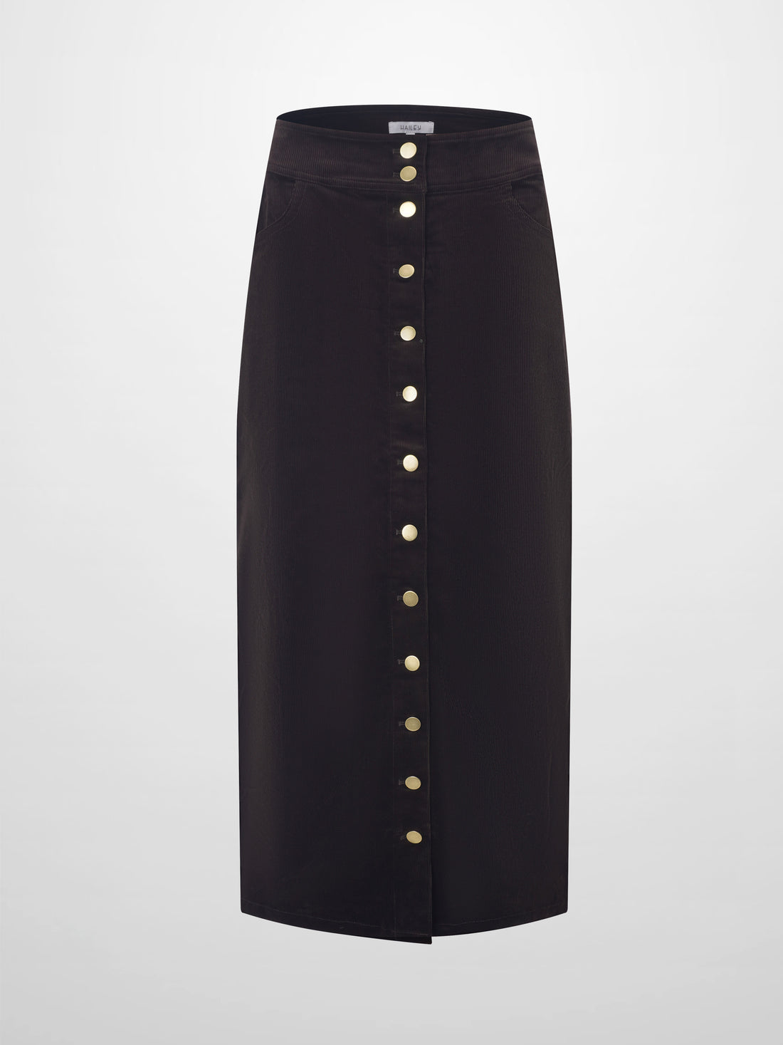 Snap Down Corduroy Skirt - Cement