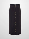Snap Down Corduroy Skirt - Cement