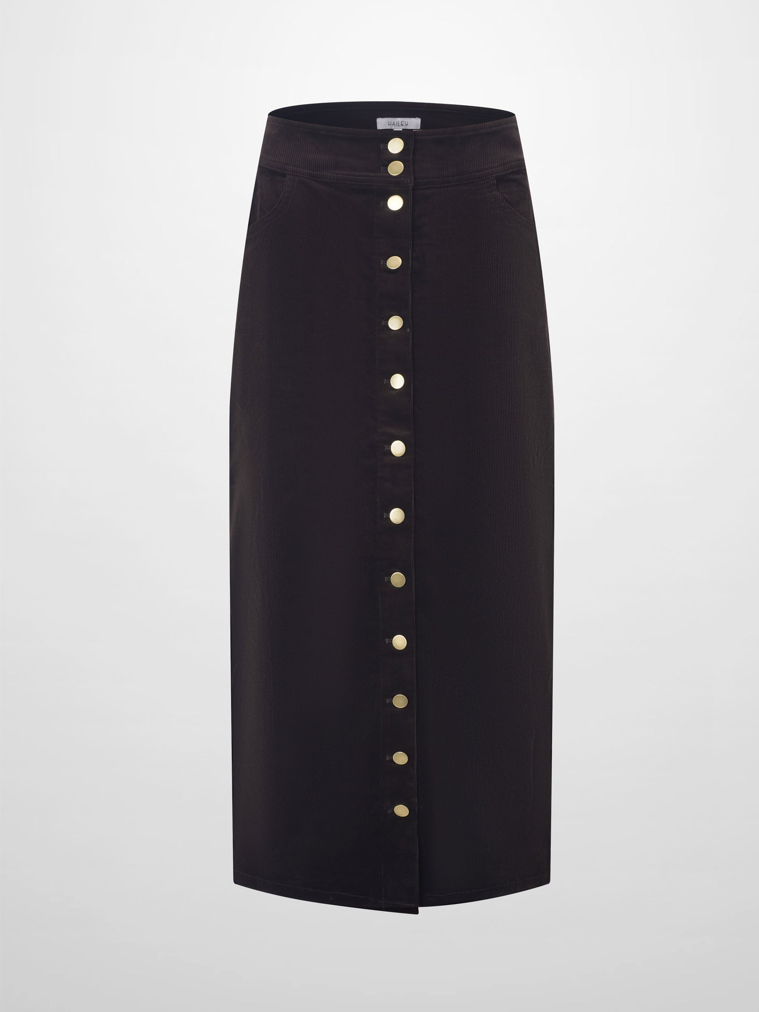 Snap Down Corduroy Skirt - Cement