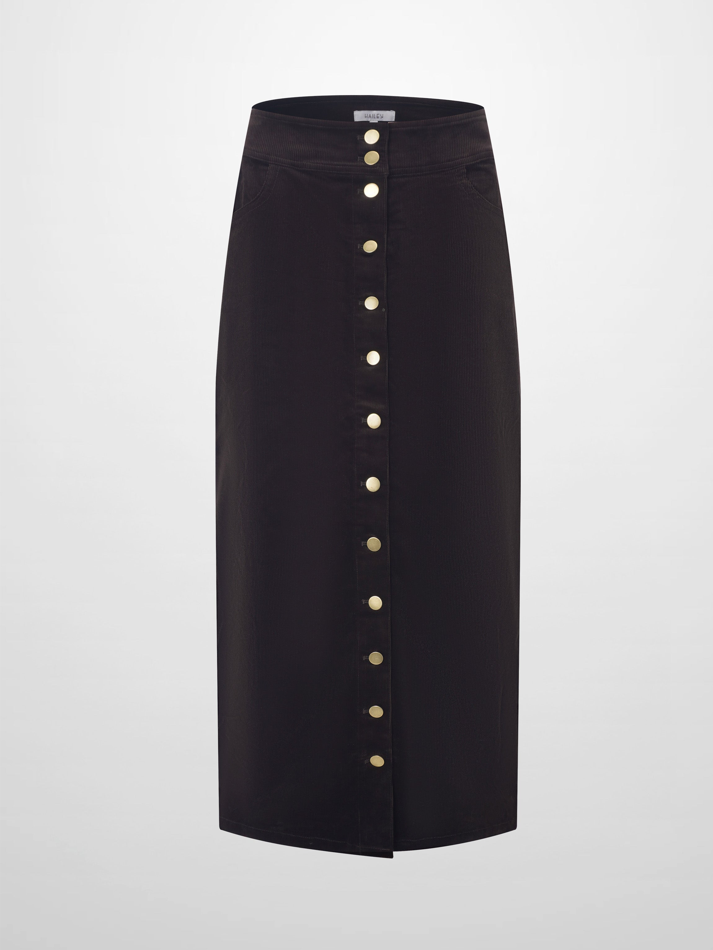 Snap Down Corduroy Skirt - Cement