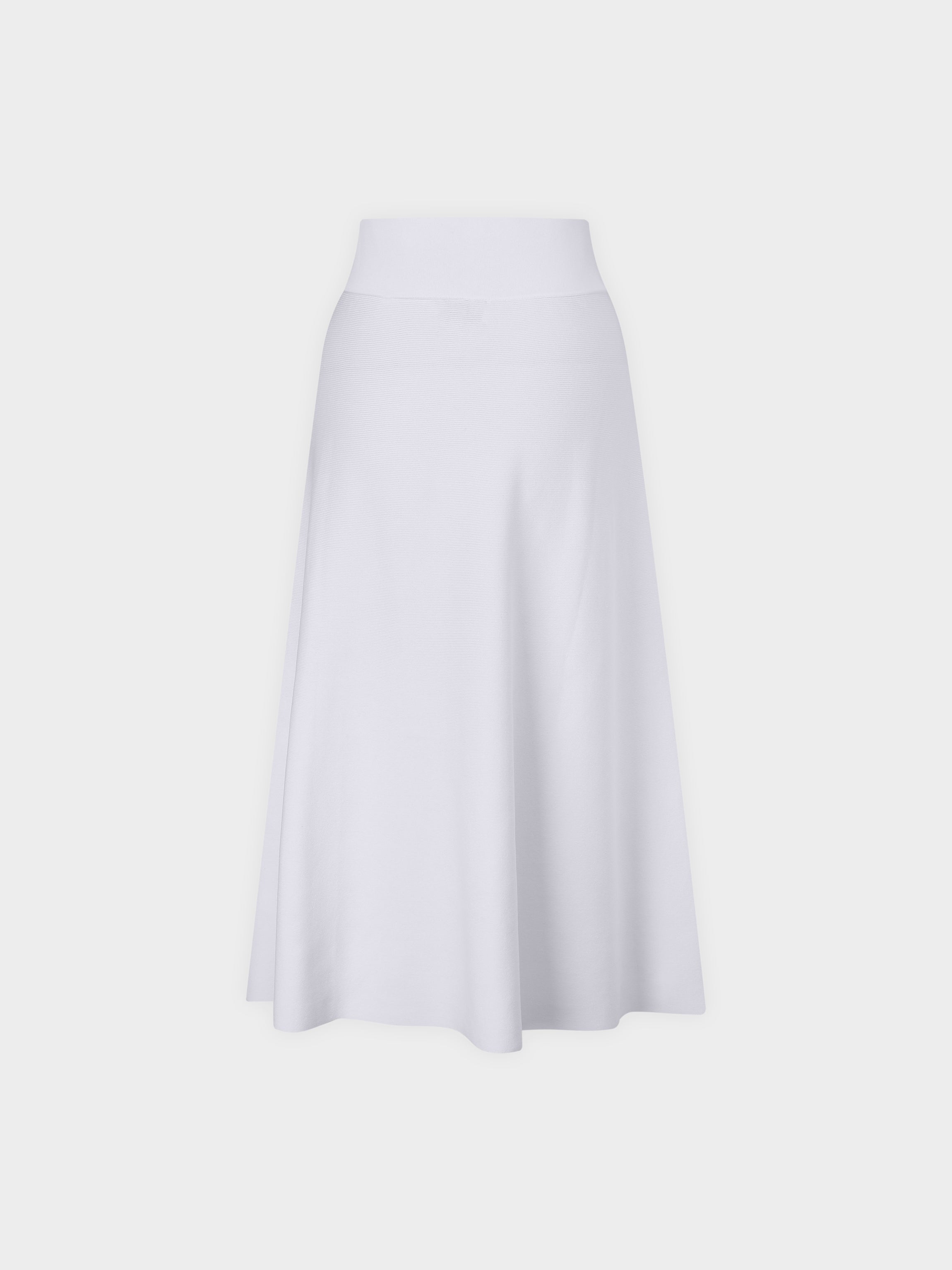 KNIT PLEATED SKIRT (24&quot;)-WHITE