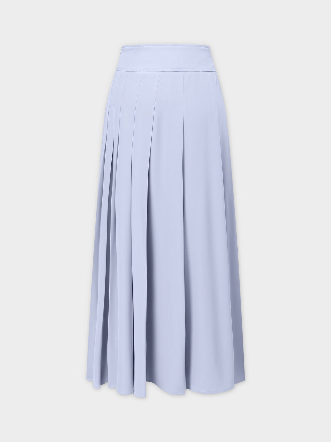 Yoke Pleated Skirt 37&quot;-Grey Blue