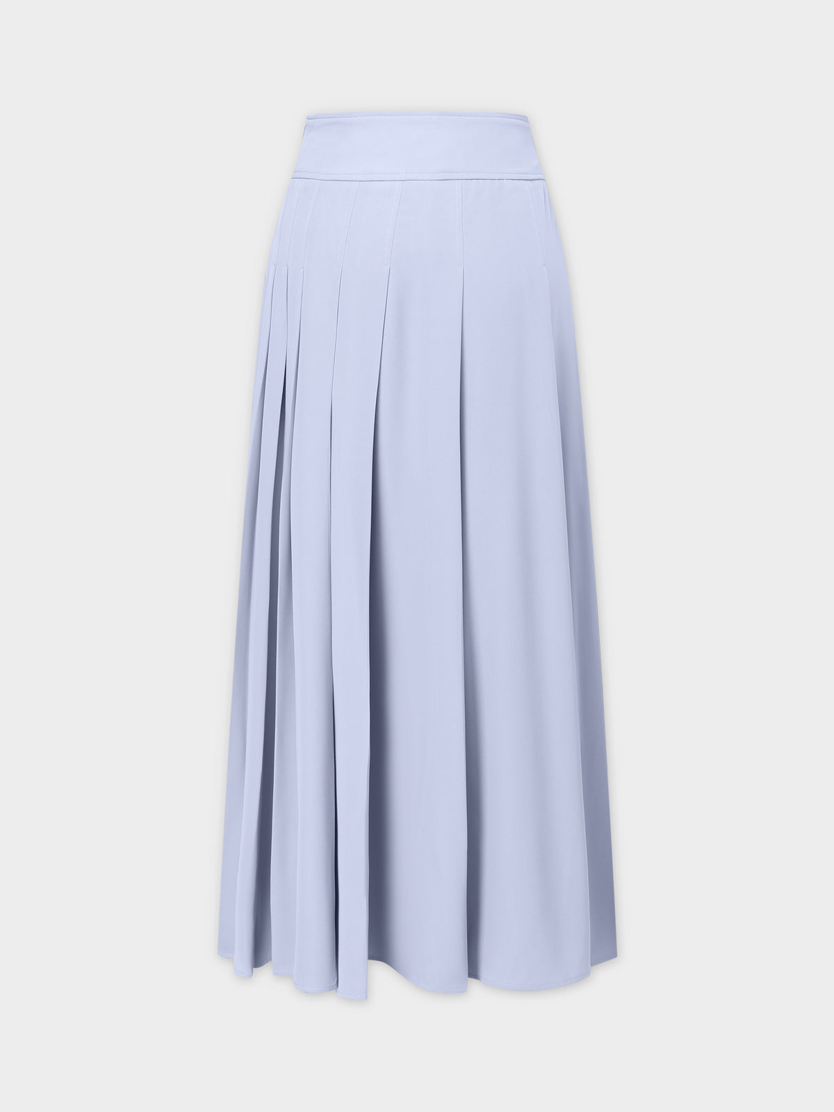 Yolk Pleated Skirt 37"-Grey Blue