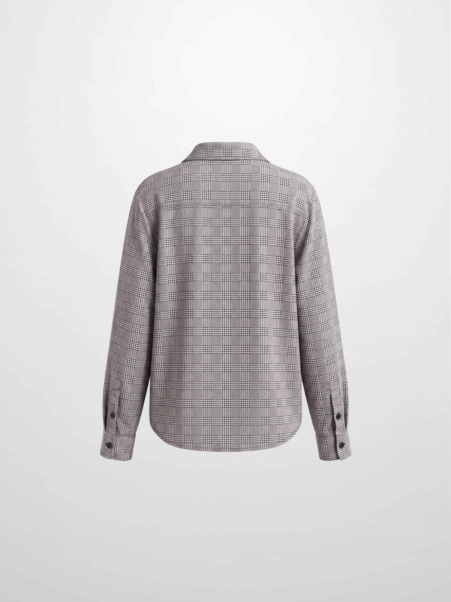 Houndstooth Button Down Blouse-Black/White