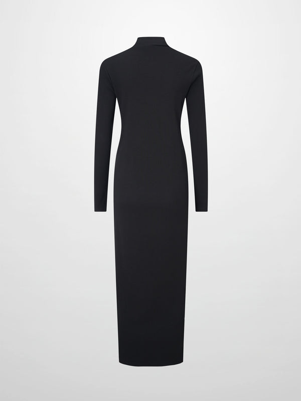 Ribbed Layering Dress-Black
