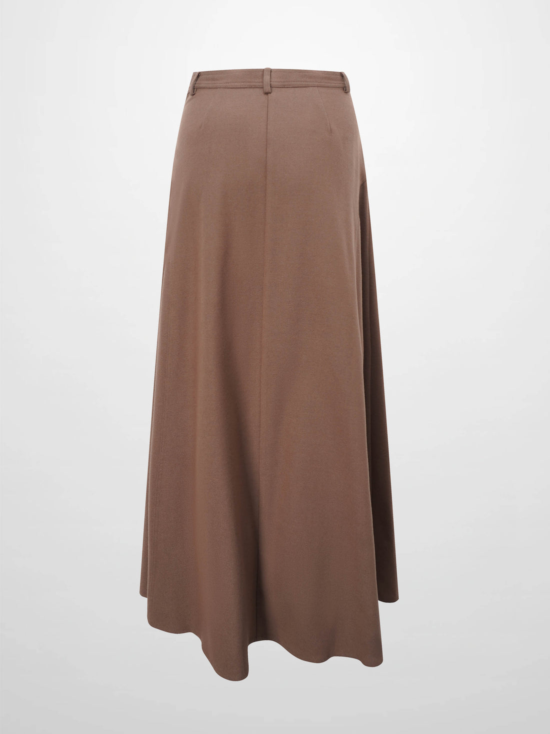 Wool Blend Yoke Skirt 37&quot;-Mocha Mousse