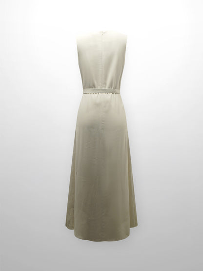 Stitched Down Pleated Jumper-Cream