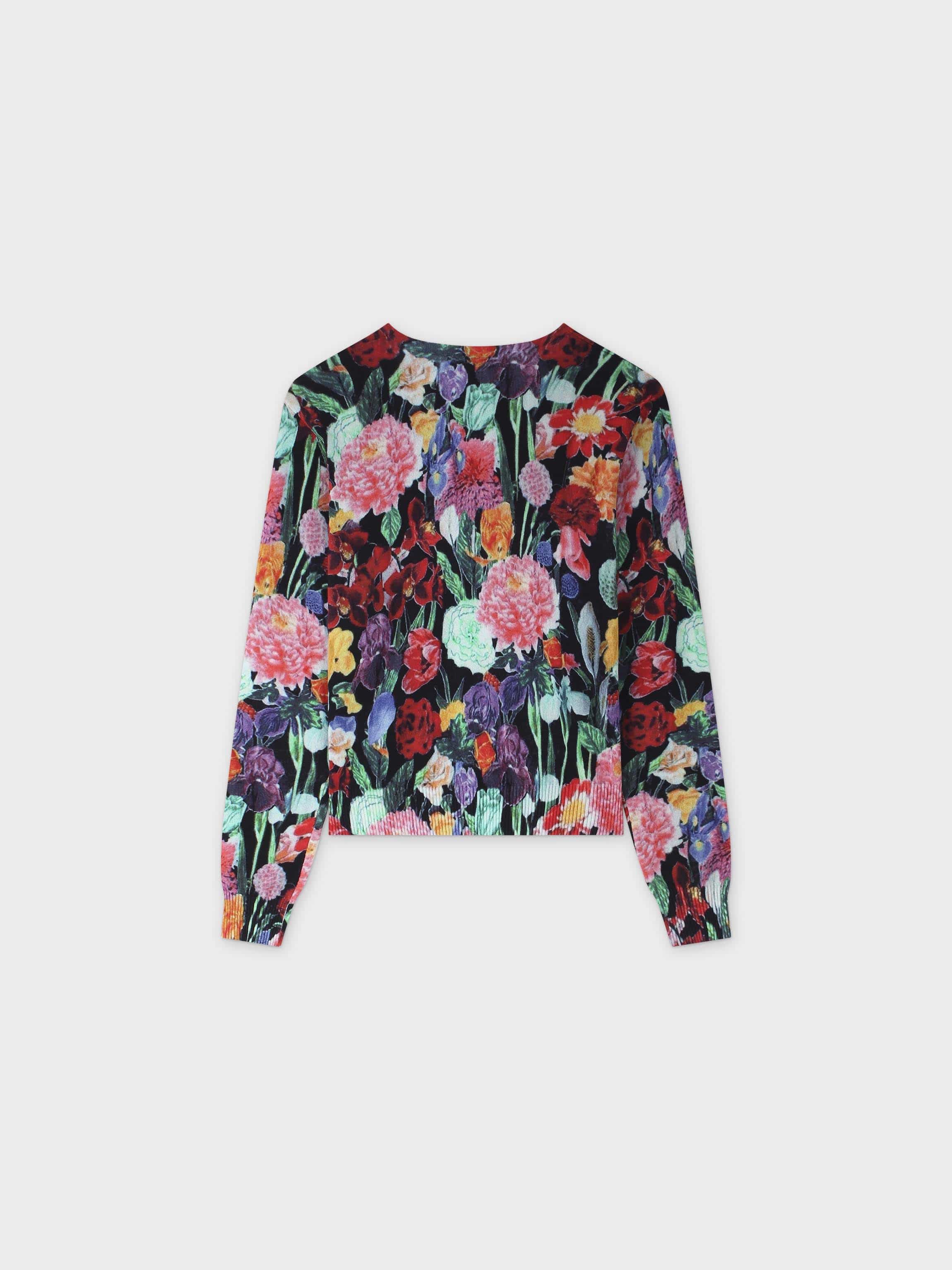 Printed Sweater-Vibrant Flowers