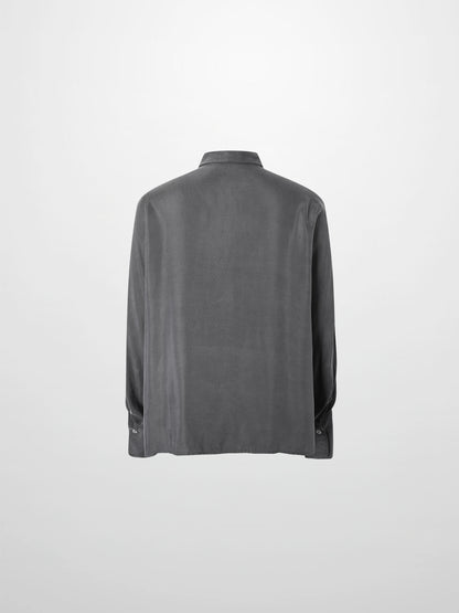Dolman Sleeve Cupro Blouse-Grey