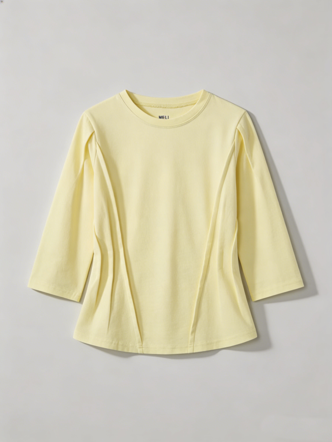 Pleat Seam T-shirt-Butter Yellow