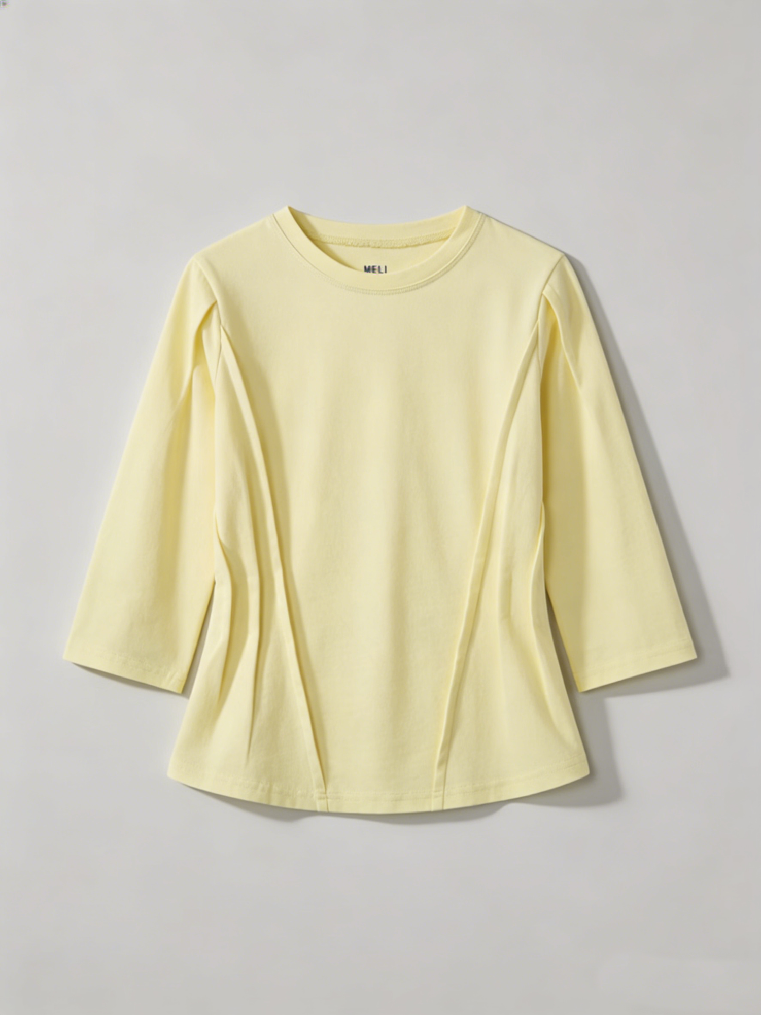 Pleat Seam T-shirt-Butter Yellow