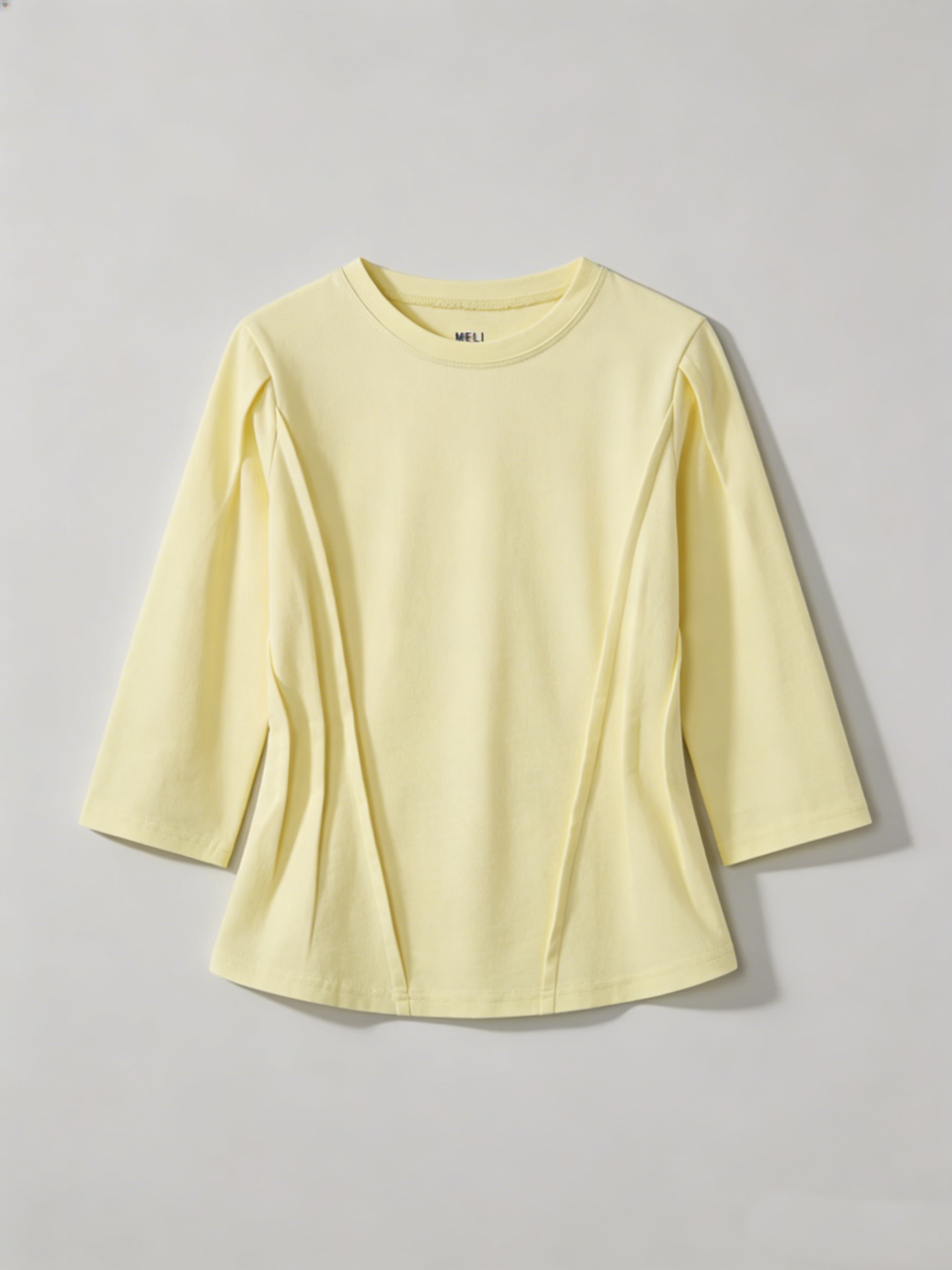 Pleat Seam T-shirt-Butter Yellow