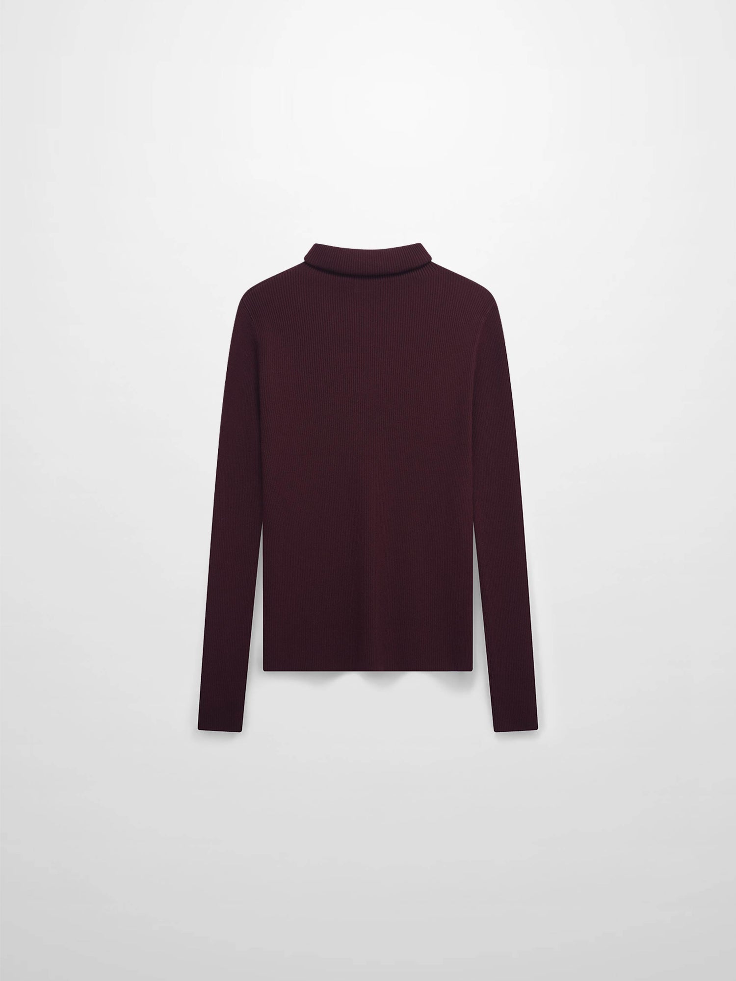Knit Ribbed Turtleneck-Eggplant