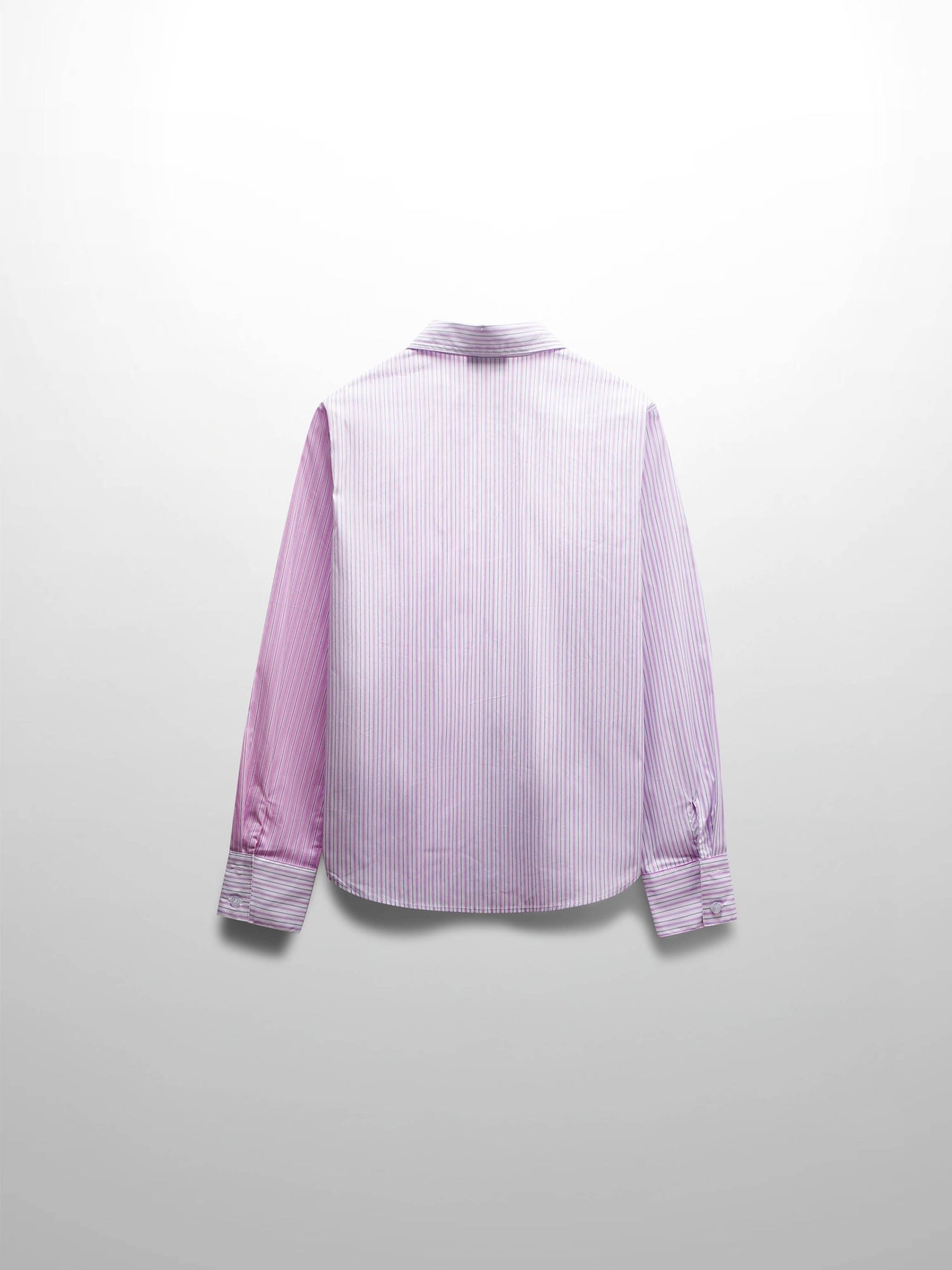 Mix Pinstripe Button Down Shirt-Pink