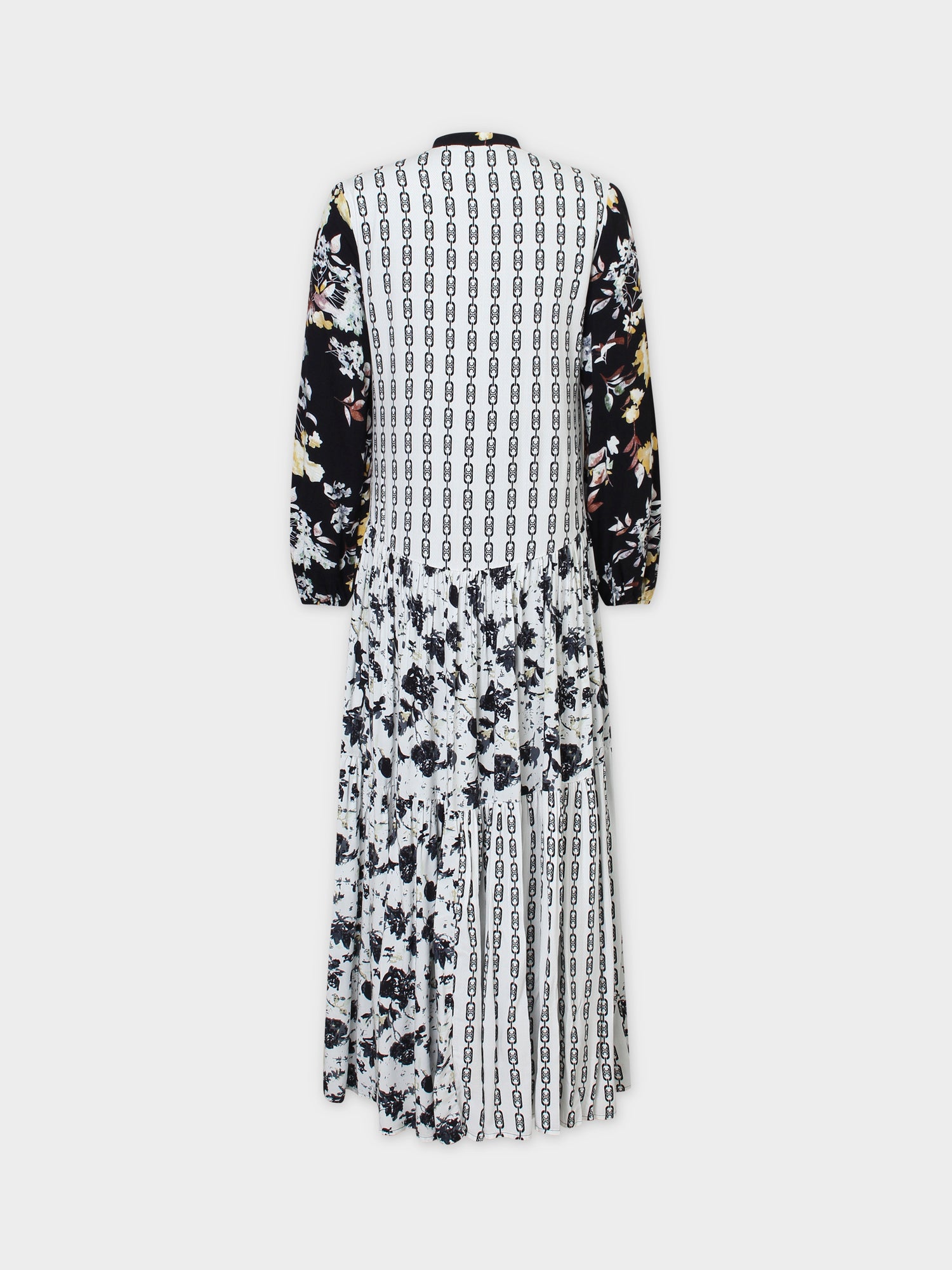 VESTIDO MIX ESTAMPADO-NEGRO BLANCO FLORAL