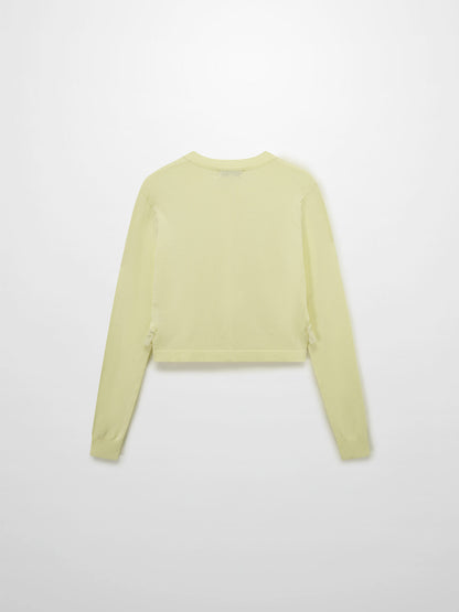 Ruffle Design Cardigan-Butter