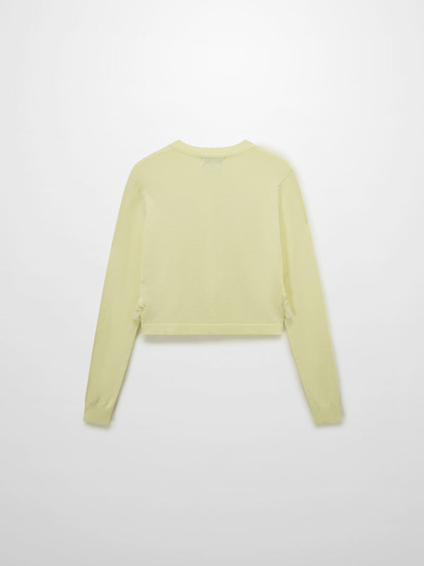 Ruffle Design Cardigan-Butter